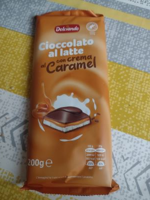 Cioccolato al latte con crema al caramel