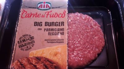 Carne al fuoco Big Burger con parmigiano reggiano