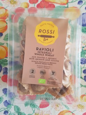 Ravioli integrali biologici con spinaci e ricotta