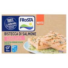 Bistecca di salmone con olio di oliva e rucola