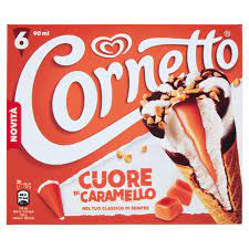 Cornetto cuore di caramello