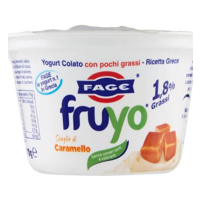 Fruyo con scaglie di caramello