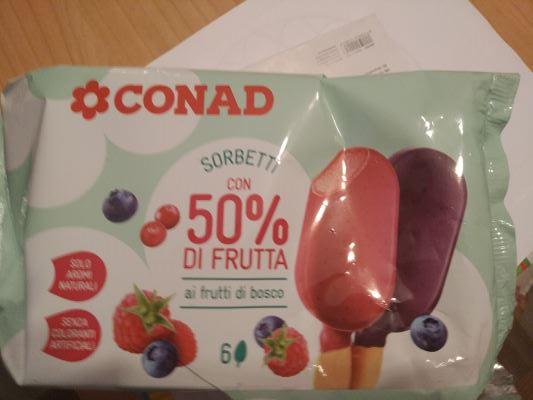 Sorbetti con il 50% di frutta