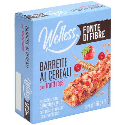 Barrette ai cereali con frutti rossi 