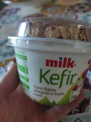 Kefir  corn flakes integrali e frutti rossi 