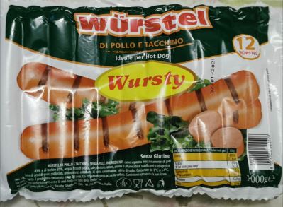 Wurstel pollo e tacchino Wursty 