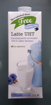 Latte UHT parzialmente scremato senza lattosio 