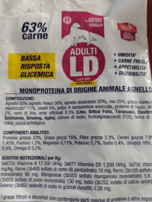 Cibo per cani Monoproteica con carne di agnello