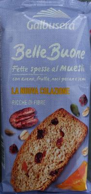 Belle Buone fette spesse al muesli con avena, frutta, noci peacan e semi