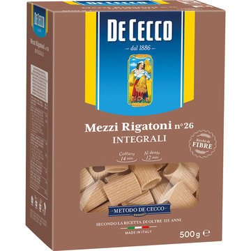 Mezzi rigatoni integrali