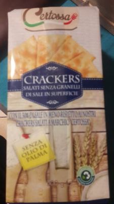 Crackers salati senza granelli di sale in superficie 