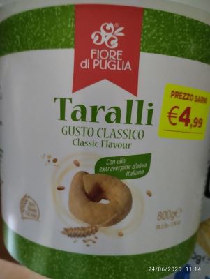 Bidoncino da 800 grammi di taralli gusto classico 
