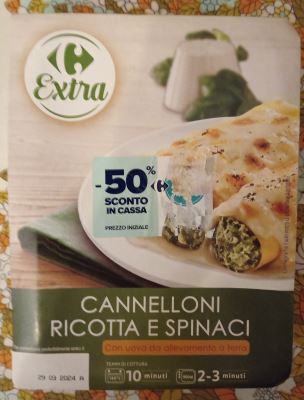 Cannelloni ricotta e spinaci Extra Carrefour 