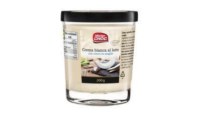 crema bianca al latte con cocco in scaglie