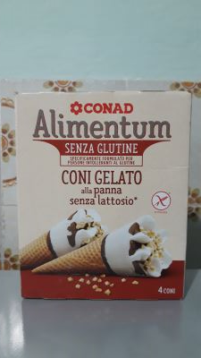 Alimentum coni gelato alla panna senza lattosio ( e senza glutine)