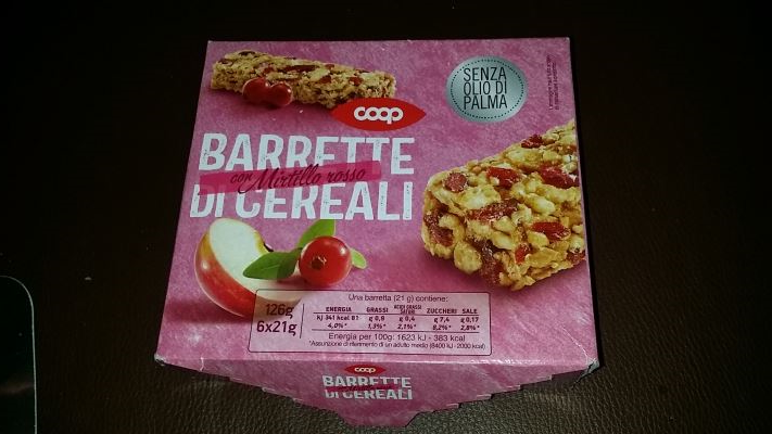 Barrette di cereali con mirtillo rosso COOP 6 X 21 G - Coop Shop