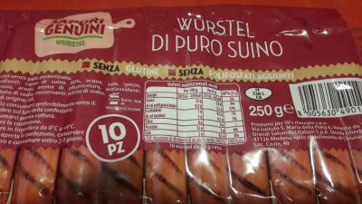 Wurstel di puro suino