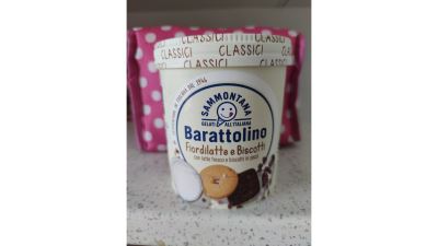 Gelato barattolino fiordilatte e biscotti 