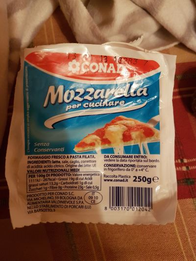 Mozzarella per cucinare