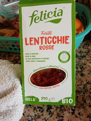 Fusilli di lenticchie rosse 