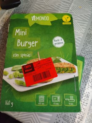 Mini burger con spinaci